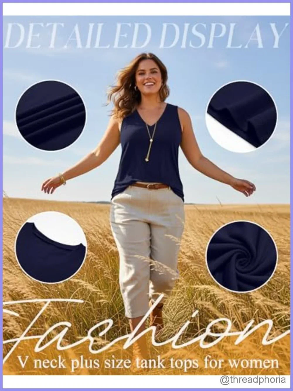 Plus Size Tank Tops V Neck Sleeveless Flowy Tunics 4 Pack